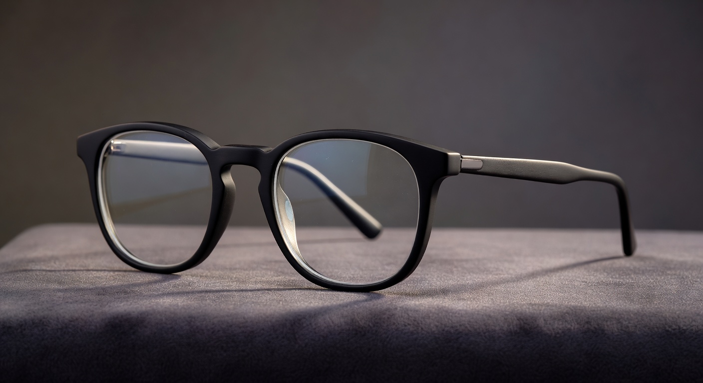 Detailed view of Classic Black Frame glasses